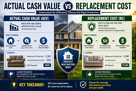 Actual Cash Value vs Replacement Cost Actual Cash Value vs Replacement Cost