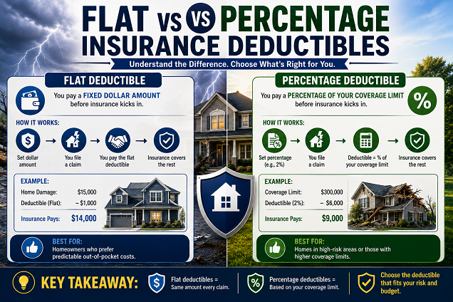 Flat vs Percentage Insurance Deductibles Flat vs Percentage Insurance Deductibles